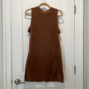 Faux Suede Mini Dress with Side Cutouts